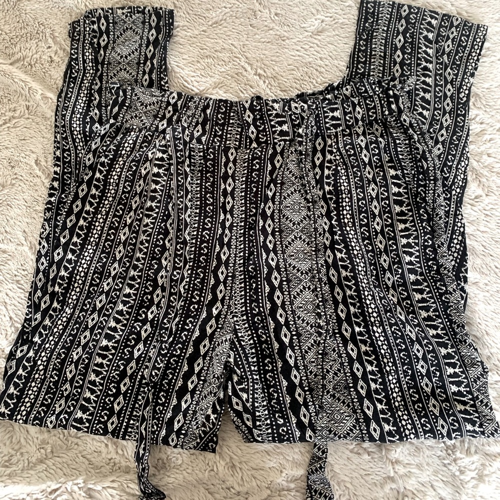 Black & White pattern lightweight pants